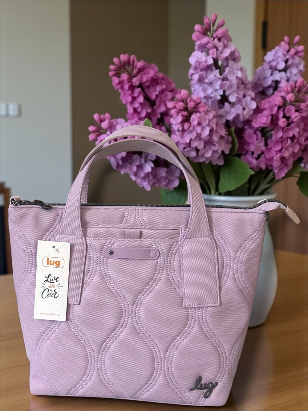 lug Alto Matte Luxe Sugar Plum Quilted Convertible Tote Crossbody NWT $119 MSRP - Picture 12 of 16